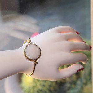 Ottoman Hands 21k Gold Plated Rose Quartz Bracelet